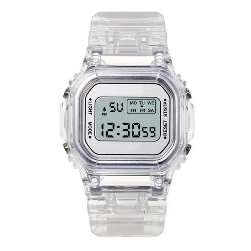 Reloj electrónico LED para estudiantes, pulsera Digital cuadrada pequeña con pantalla de semana, resistente al agua, para deportes al aire libre,