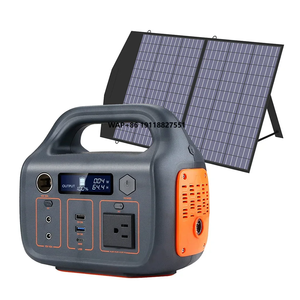 Solar  2400wh/1000w inverter 500w portable power station battery