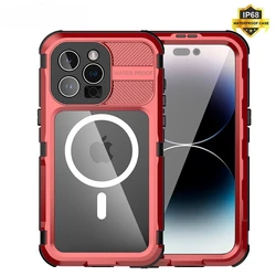 Custodia impermeabile IP68 per iphone 15 Pro Max Cover in lega di alluminio 15 Plus Full Body Anti-Shock Funda proteggi schermo integrato