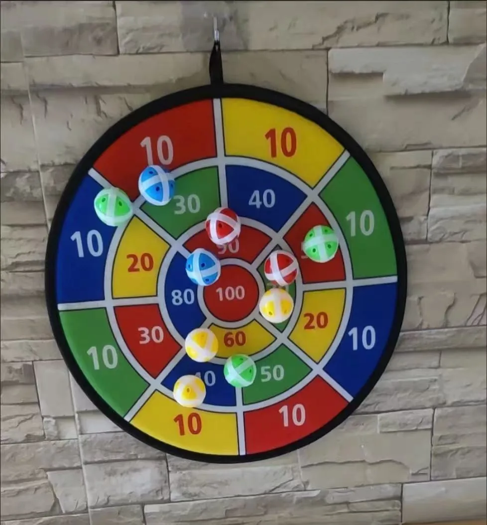 Giocattolo sportivo Gioco sociale genitore-figlio Bersaglio per freccette di sicurezza con 8 palline appiccicose Set Gioco di tiro Giocattolo interattivo per famiglie regalo per bambini