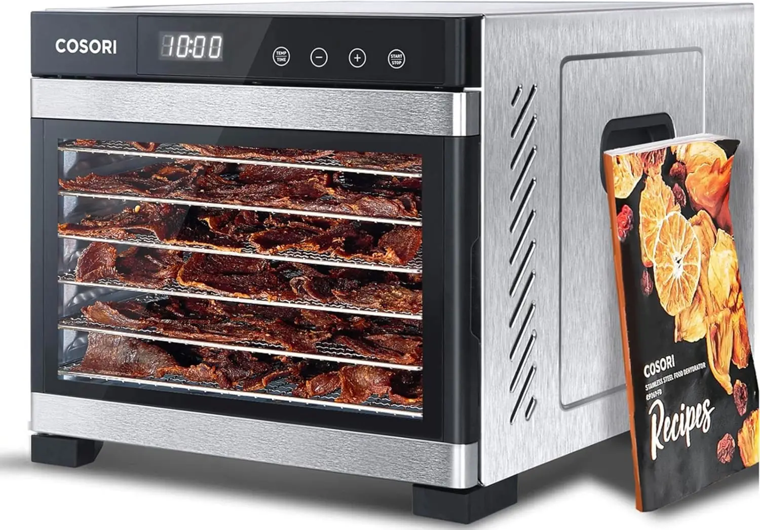 

Food Dehydrator for Jerky, Holds 7.57lb Raw Beef with Large 6.5ft² Drying Space, 6 Stainless Steel 13"x12" Trays, 165°F D