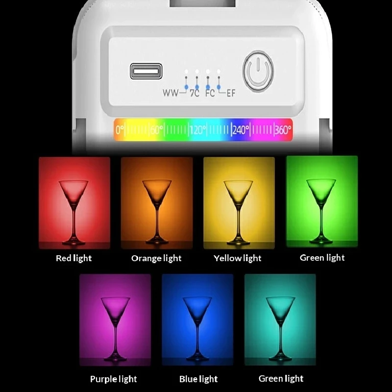Phone Tripod Rgb Selfie Light Tripod Stand 7 Colors Dimmable Fill Light For Live Streaming Makeup Vlog Photography Mobile Phone