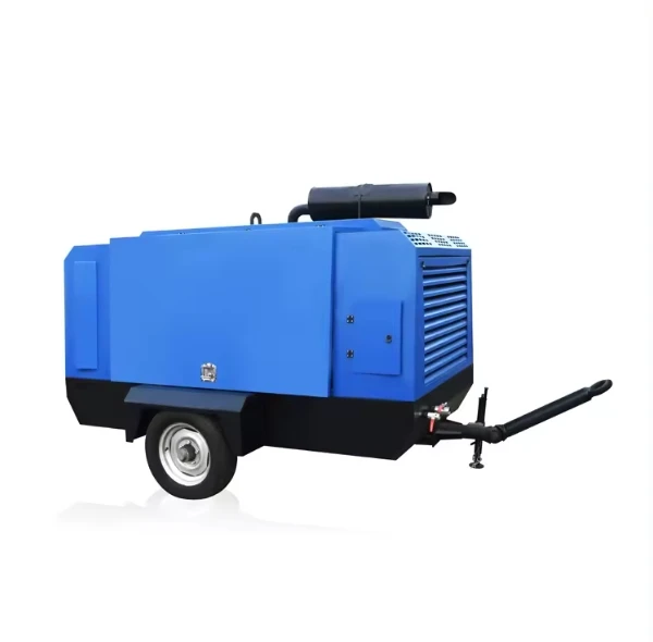 Portable Lubricated 8-Bar  Air Cooled Screw Air Compressor Machine with Engine Motor Core Components for Mining Industries