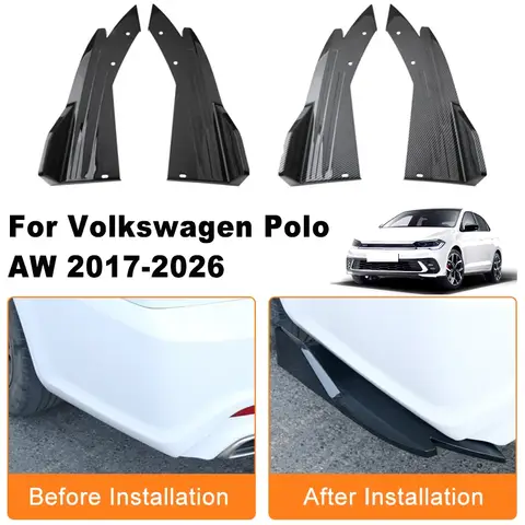 Car Rear Bumper Spoiler Lip Diffuser Side Skirt Splitter Wrap Angle Anti-Crash Protection Trim For Volkswagen Polo AW 2017-2026