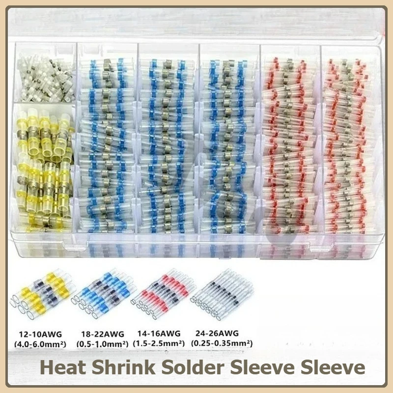 50/100/150/200/250/500pcs Solder Sleeve Wire Connectors  Electrical Waterproof Seal Heat Shrink Butt Terminals