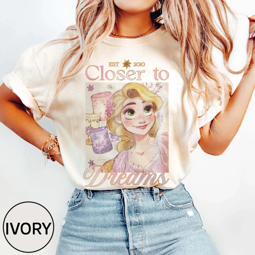 

Удобная цветная рубашка Disney Tangled в стиле ретро, рубашка принцессы Диснея Рапунцель, застежка мечты принцессы Рапунцель, принцесса на день рождения