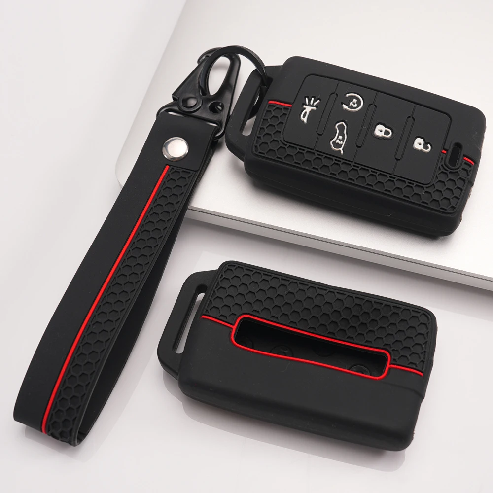 Soft Key Holder With Wrist Strap For Jeep Grand Cherokee Wrangler Compass Patriot Cherokee Renegade Commander Gladiator Liberty