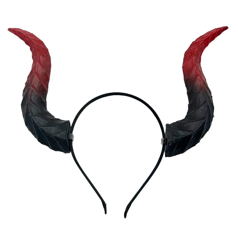 Horn Hairband Flexible Plastic Headband Devil Horn Headband Fake Bull Horn Hair Hoop Halloween Cosplay Accessories for Carnival