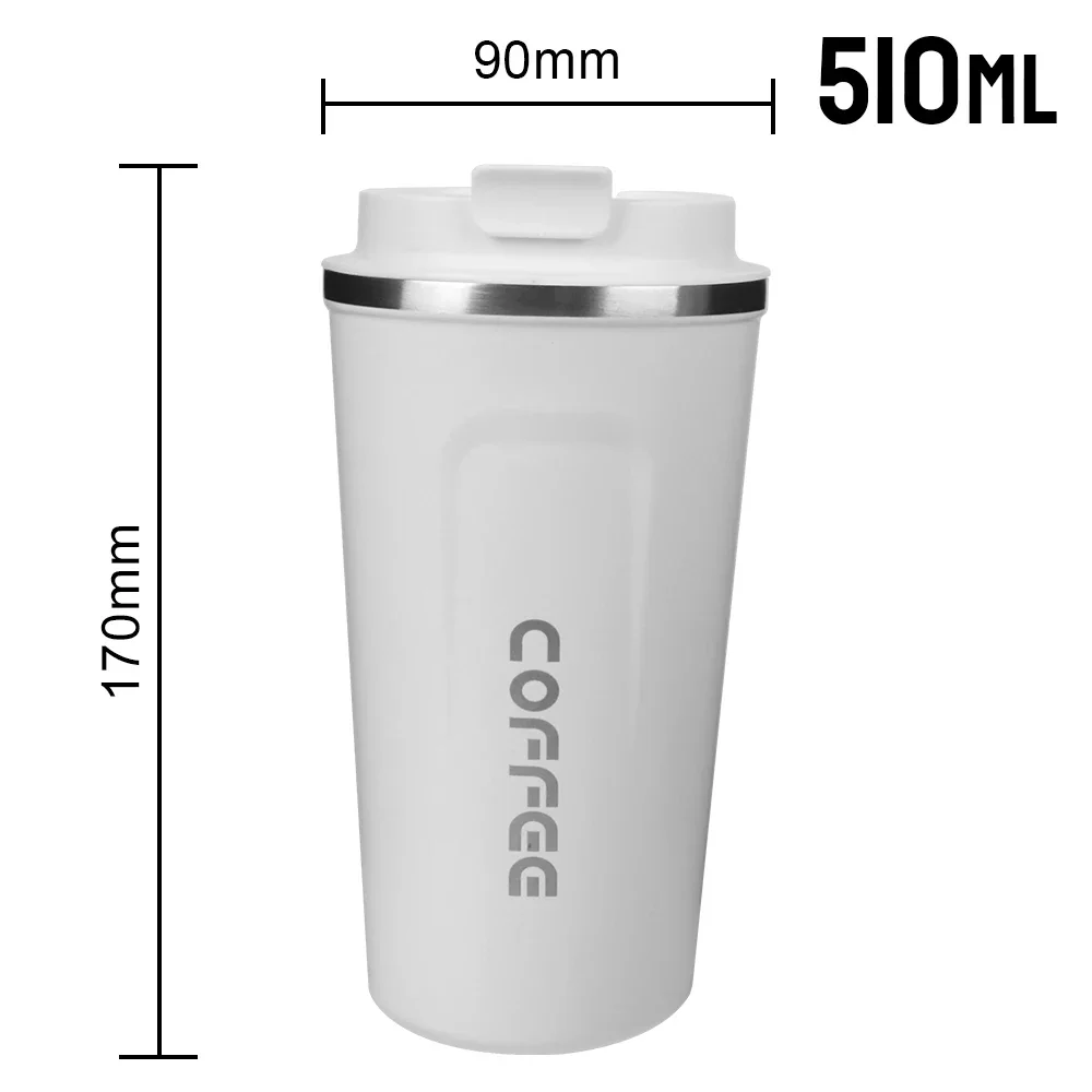 トラベルサーモカップ,ステンレス鋼,お茶用,コーヒーマグ,車用,漏れ防止,水とコーヒー,ダブルカップ,380 510ml