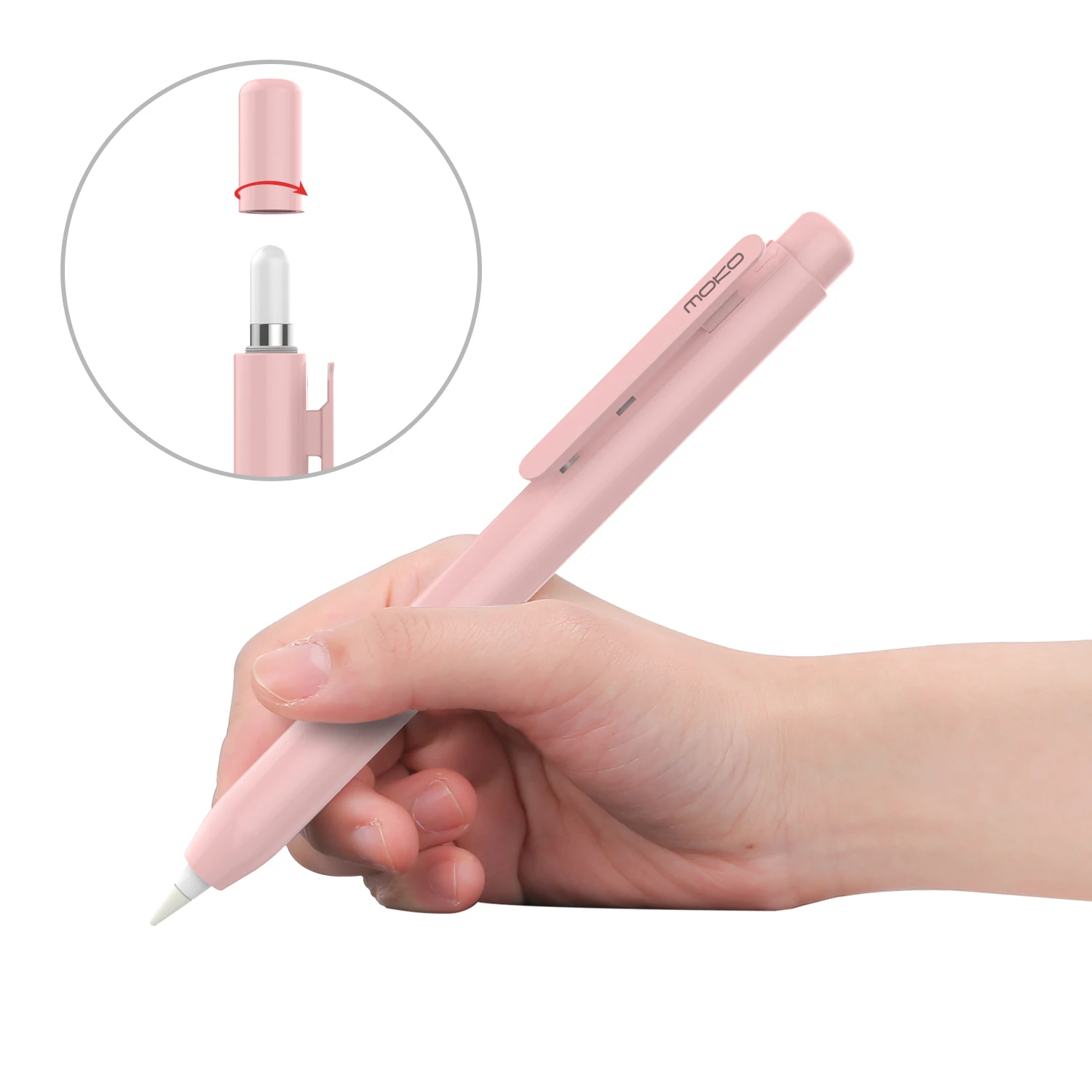 MOKO Holder Case for Apple Pencil 1st Generation,Retractable Pencil 1st Case Protective iPad Pencil Sleeve Skin Cover with Clip