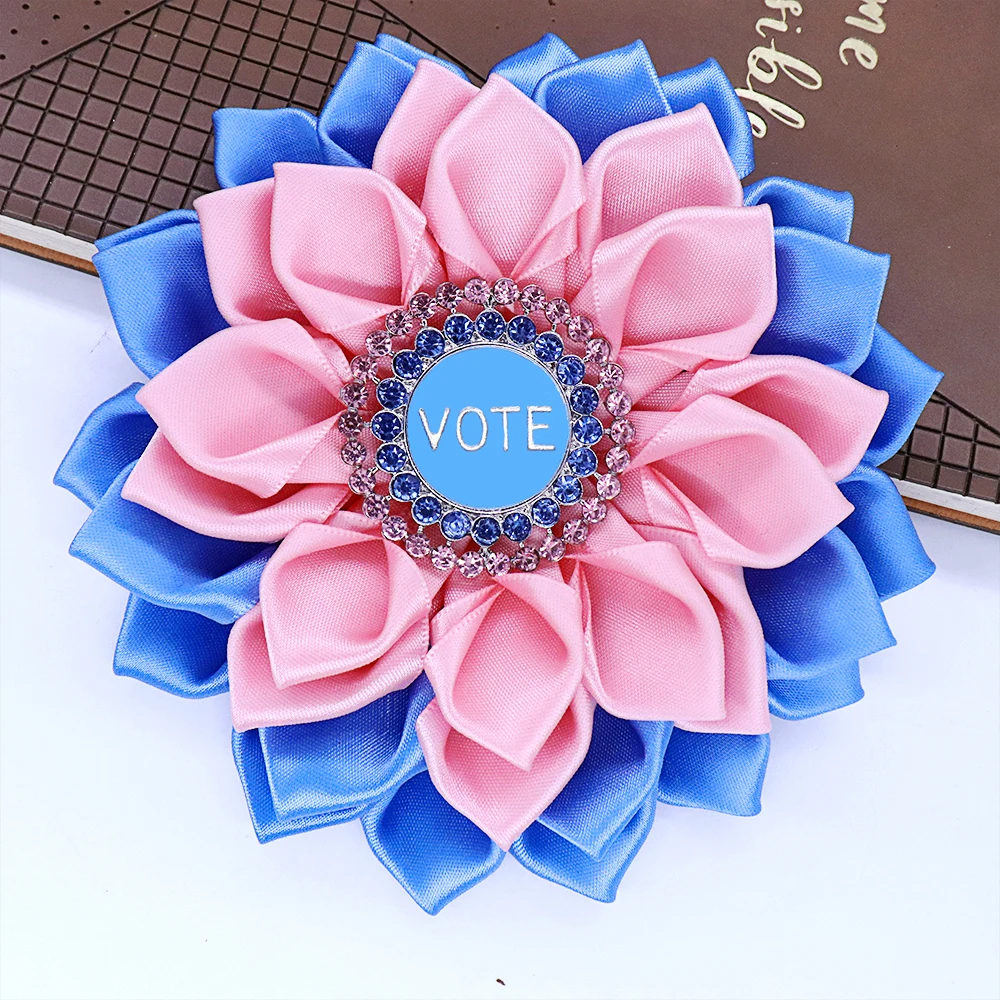 Elegant New 1938 JJOA Pin Jewelry Silk Ribbon Flower Soror Vote Brooch For JJ Members Gifts