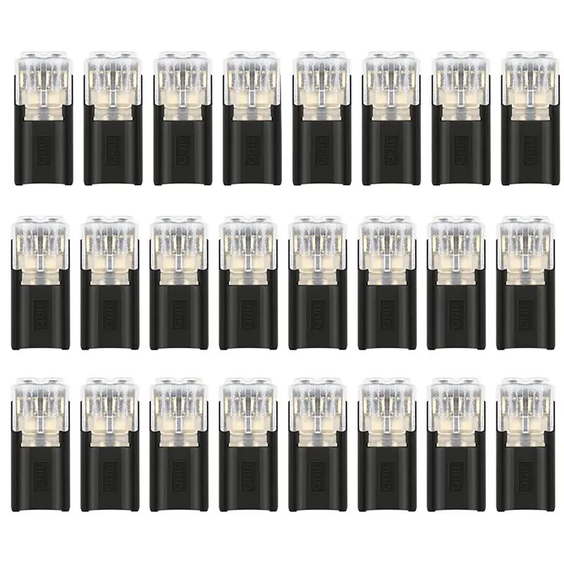 A56K 24-Piece 2-Pole Cable Connector Plug, Car Plug Connector Terminal, 18-24AWG Wire Quick Splice Connector