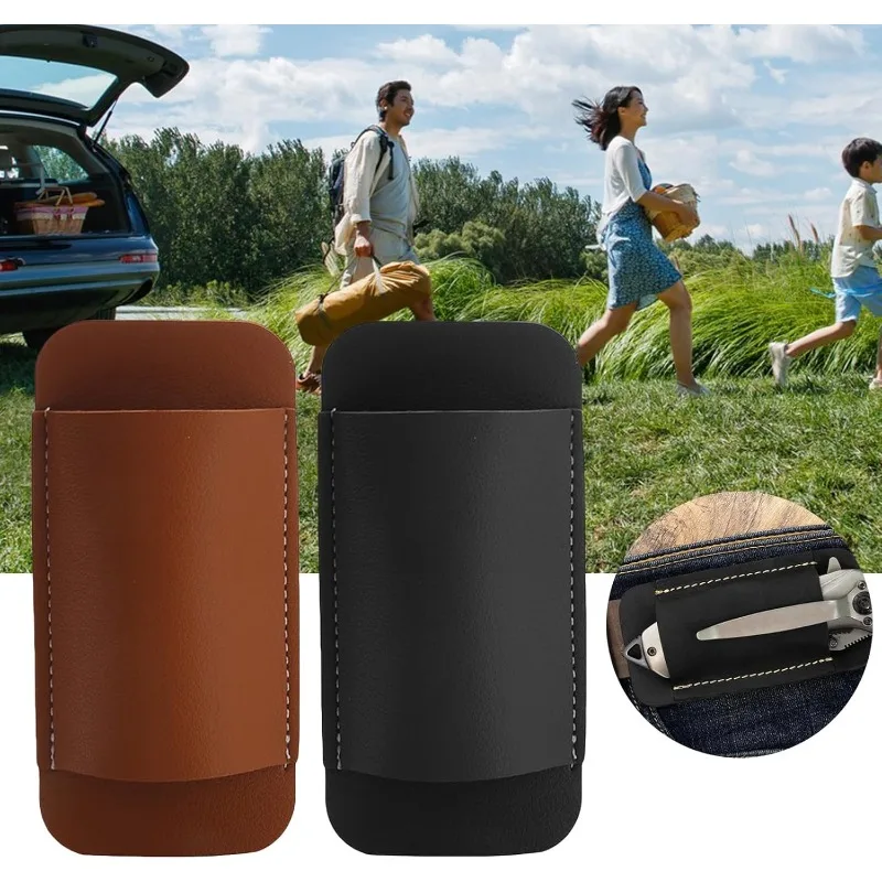 الجلود سكين للفرد غمد 5 بوصة في الهواء الطلق الخصر الحقيبة حزام حلقة جبل الثقيلة شفرة حماية المحمولة سكين حقيبة للتخزين #1