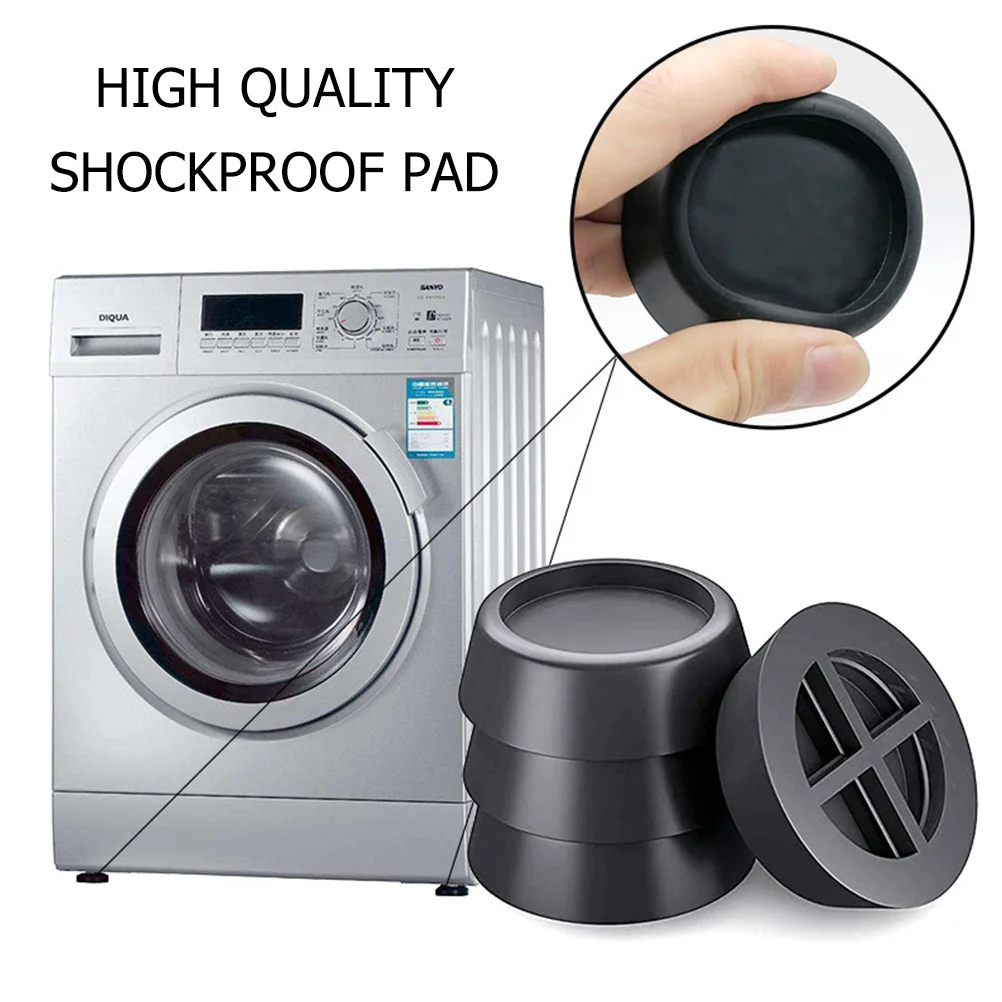 

Anti Vibration Pad Black Rubber Feet for Washing Machine Floor Mat Shockproof Non Slip Wear Resistant Furniture Leg Pads