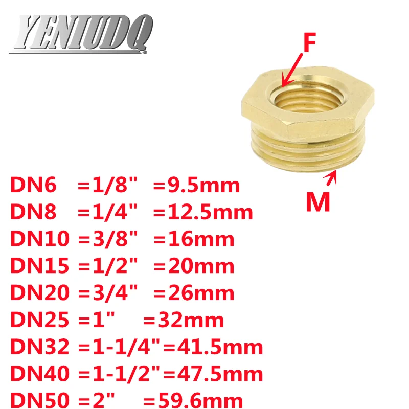 Brass Adapter Fitting BSP Reducing Hexagon Bush Bushing Male to Female Connector Fuel Water Gas Oil 1/8" 1/4" 3/8" 1/2" 3/4" 1" image 6