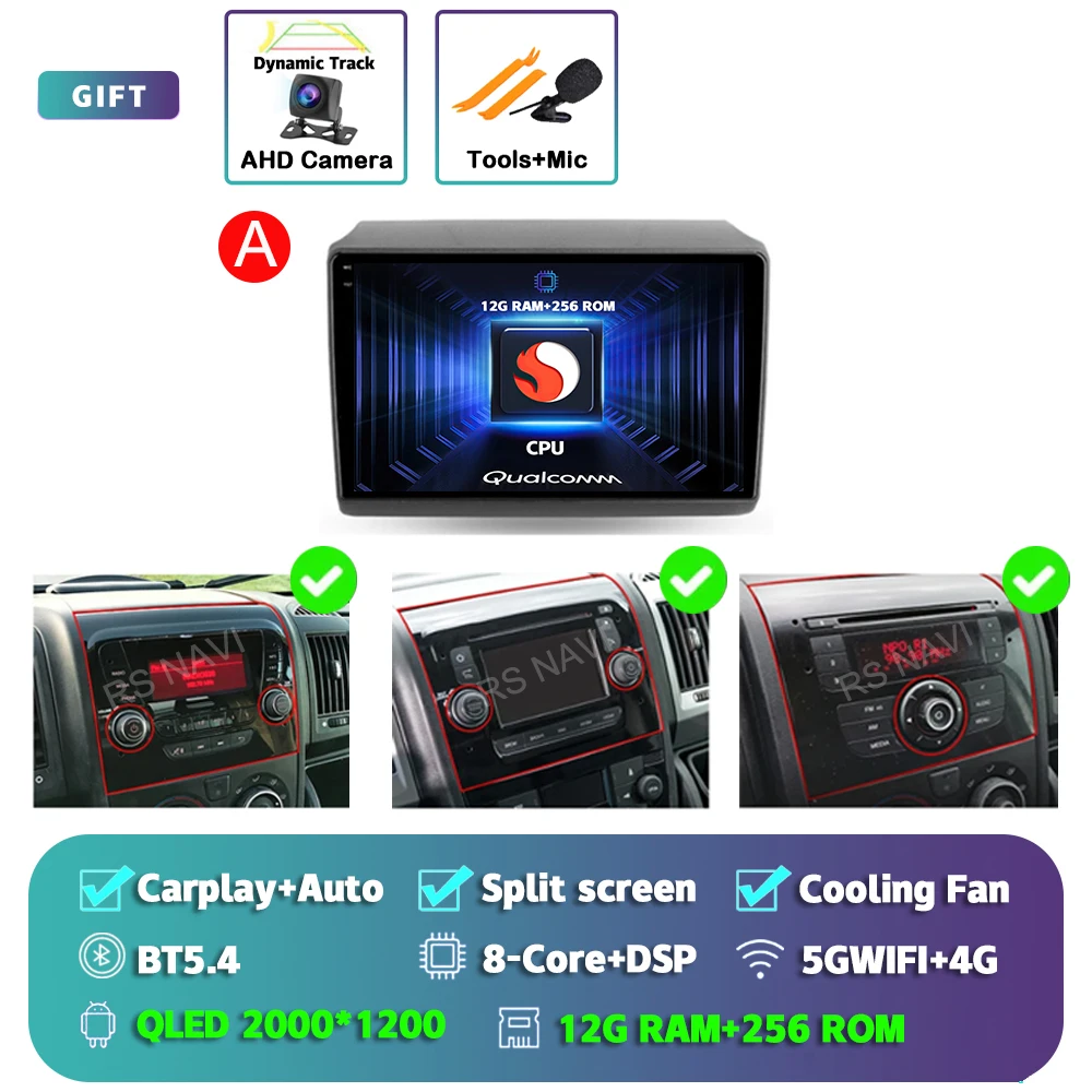 Android 15 For Fiat Ducato Peugeot Boxer Citroen Jumper 2006-2022 2K QLED Android Car Radio Multimedia stereo Player GPS CarPlay