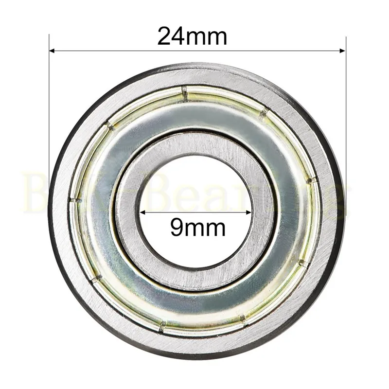 609ZZ Deep Groove Ball Bearing Double-Metal Seal Bearings Pre-Lubricated and Stable Performance Miniature 9x24x7mm