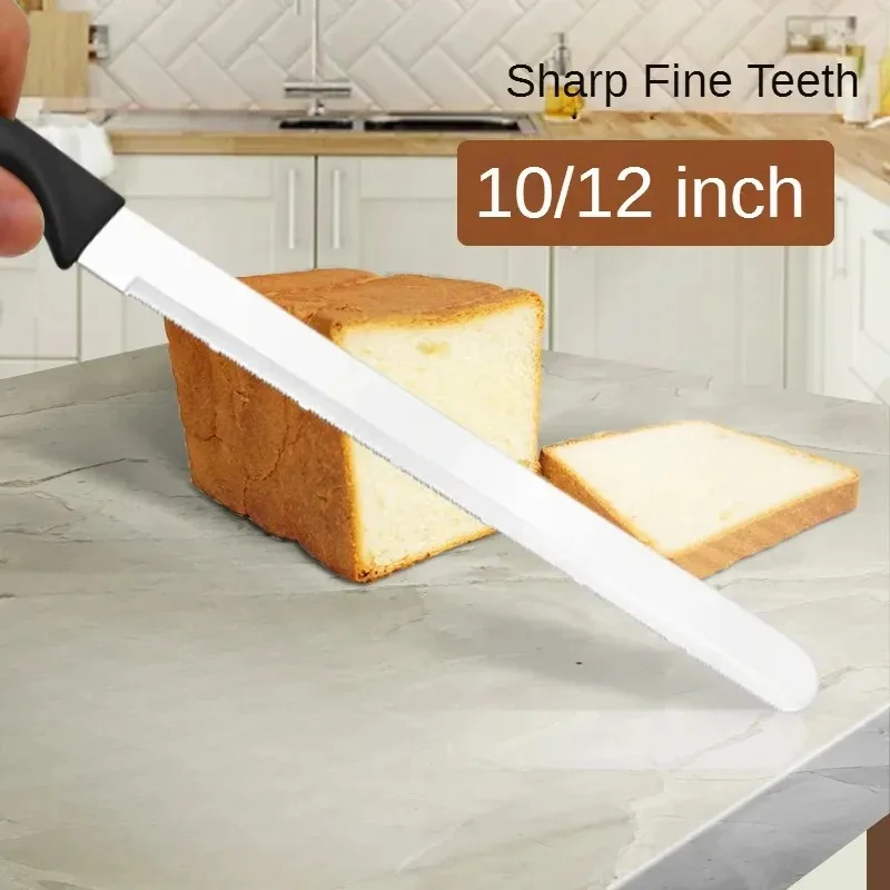 Bread Knife 10-12 Inch Slicers Cutter Chef UltraSharp Serrated Edge Stainless Steel Big Blade Knives for Kitchen-Cake Bread Tool