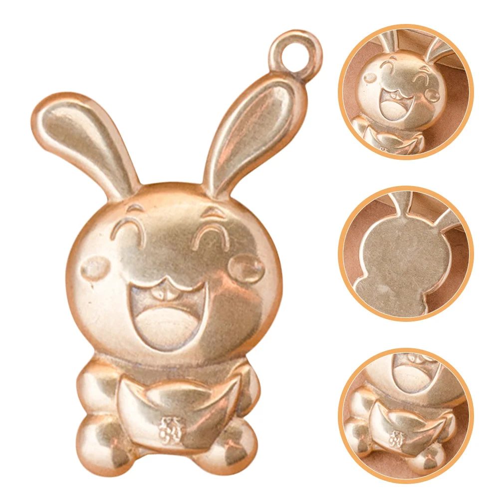 6 pezzi di piccolo ciondolo portachiavi coniglietto in ottone con ciondolo per gioielli fai da te che realizzano forniture artigianali decorazione da appendere con coniglio