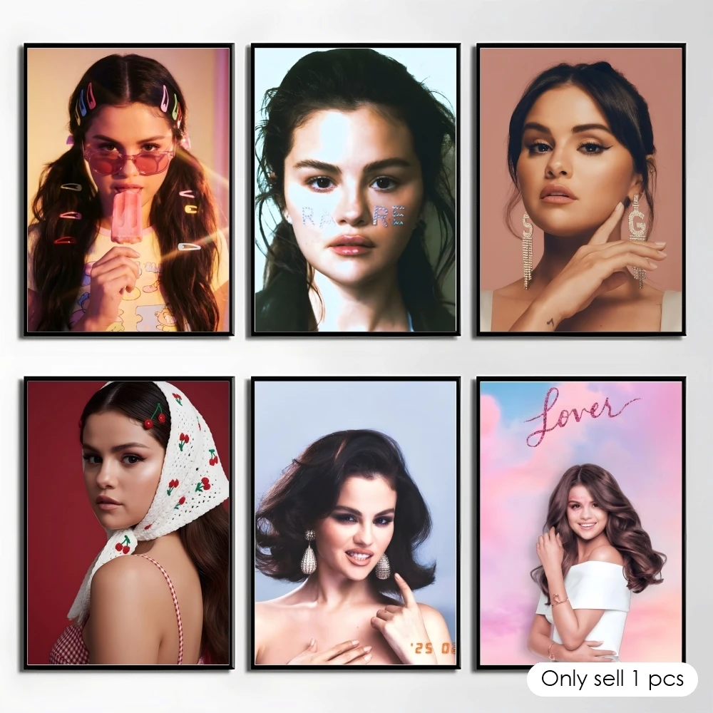 Singer S-Selena Gomez Poster Elegant And Affordable Wall Art Stickers For Dormitory Living Room And Bedroom Spaces