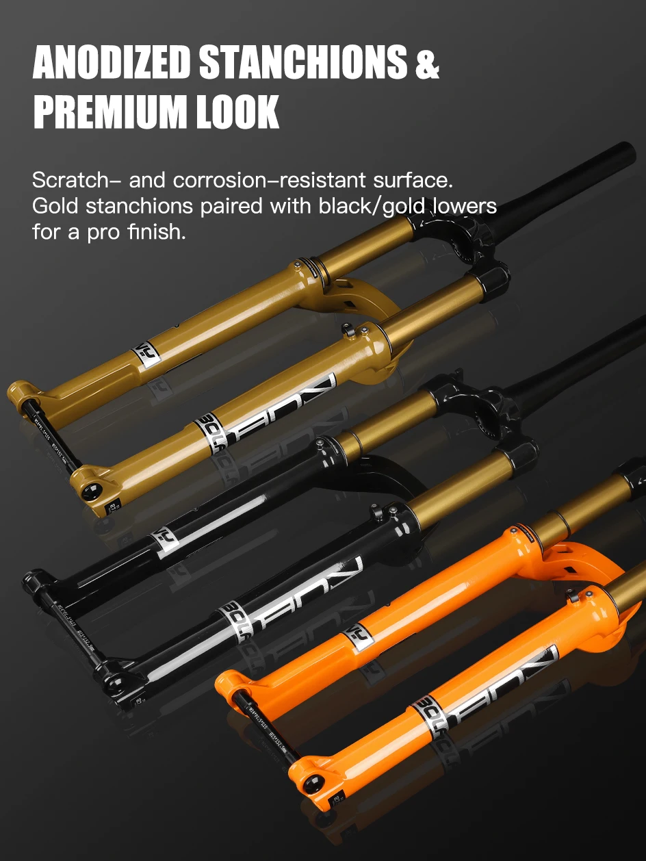 BOLANY MTB-Luftgabel mit Federung, 27,5/29 Zoll, 120 mm, Reise-MTB-Gabel, Magnesiumlegierung, ultraleichtes Design, 15 x 110 mm Boost-Fahrradgabel – Detail 11