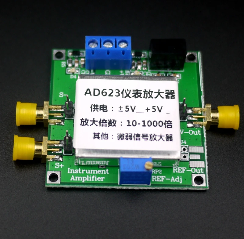Instrumentation Amplifier AD623 Amplifier Module, Single Supply, Single Ended/Differential, Millivolt Microvolt Small Signal