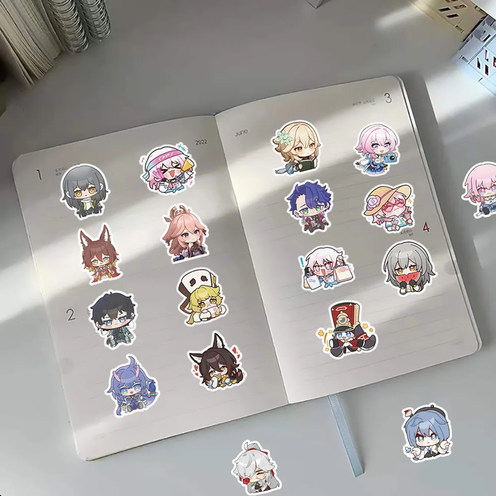 Nieuwe 65Pcs Honkai: Star Rail Cartoon Game Personages Stickers Voor Laptop Gitaar Telefoon Bagage Waterdichte Graffiti Stickers Cadeau