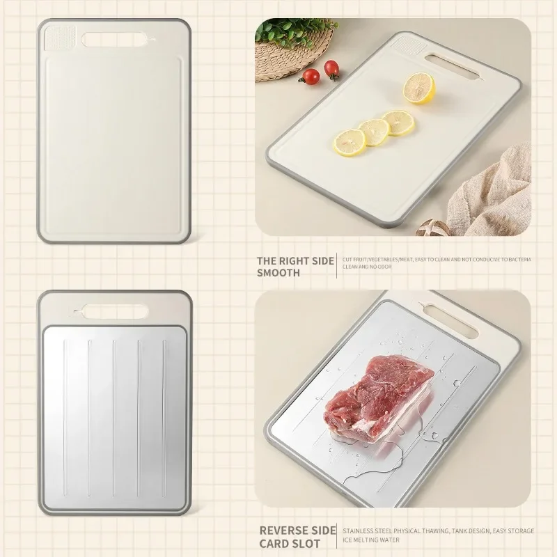 

Двусторонняя разделочная доска из алюминиевого сплава, разделочная доска, окрашенная распылением, бытовая с точилкой для ножей, шлифовальная разделочная доска