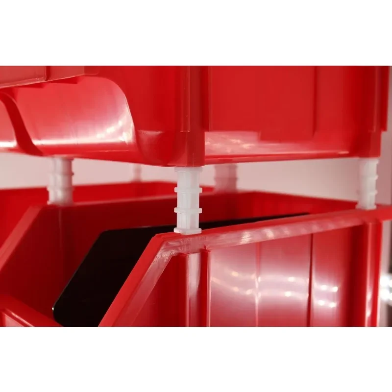 Thermoplastische Opbergbakorganizer, Stapelbaar, Ophangbaar, Zijaansluiting (Rood (2 Pak), Groot