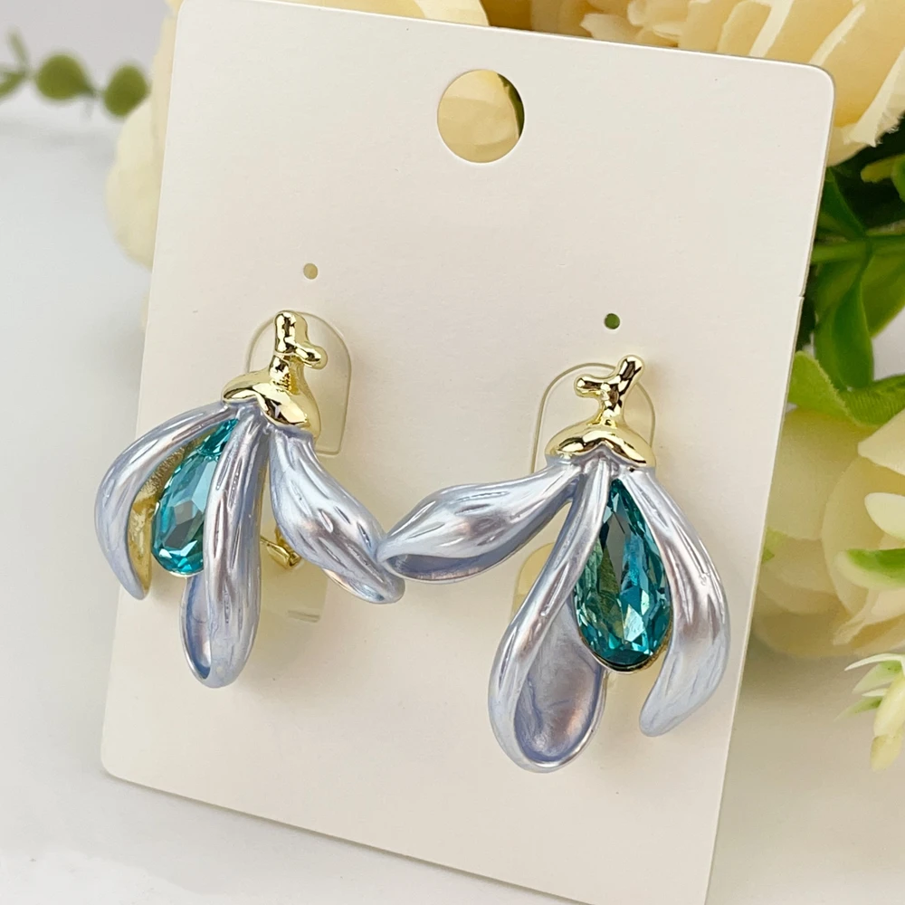 Yuminglai Fashion Luxury Dubai Jewelry Accessories Superior Quality Goldplated Earrings for Women FHK24504