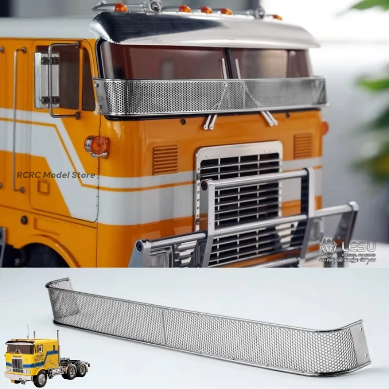 LESU RC 1/14 Toy Truck Metal Stone Guard Windshield Net For Tamiya 1/14 Globe Liner Tractor Truck Accessories Parts GW-K012