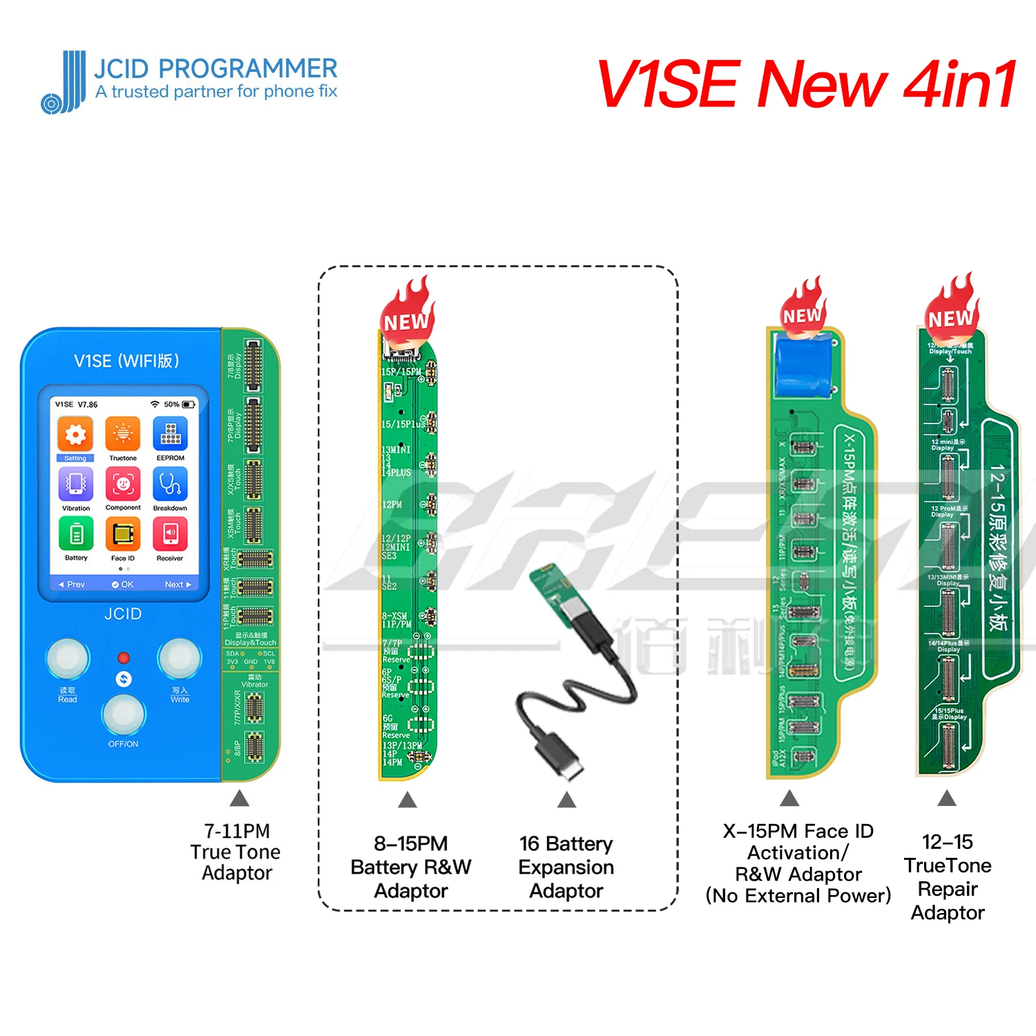 JCID 基盤3枚付き V1SE JCID JC 14 13 12 15 X iPhone Analizörü Bus RBOX Programlayıcı V1SE スマホアクセサリー