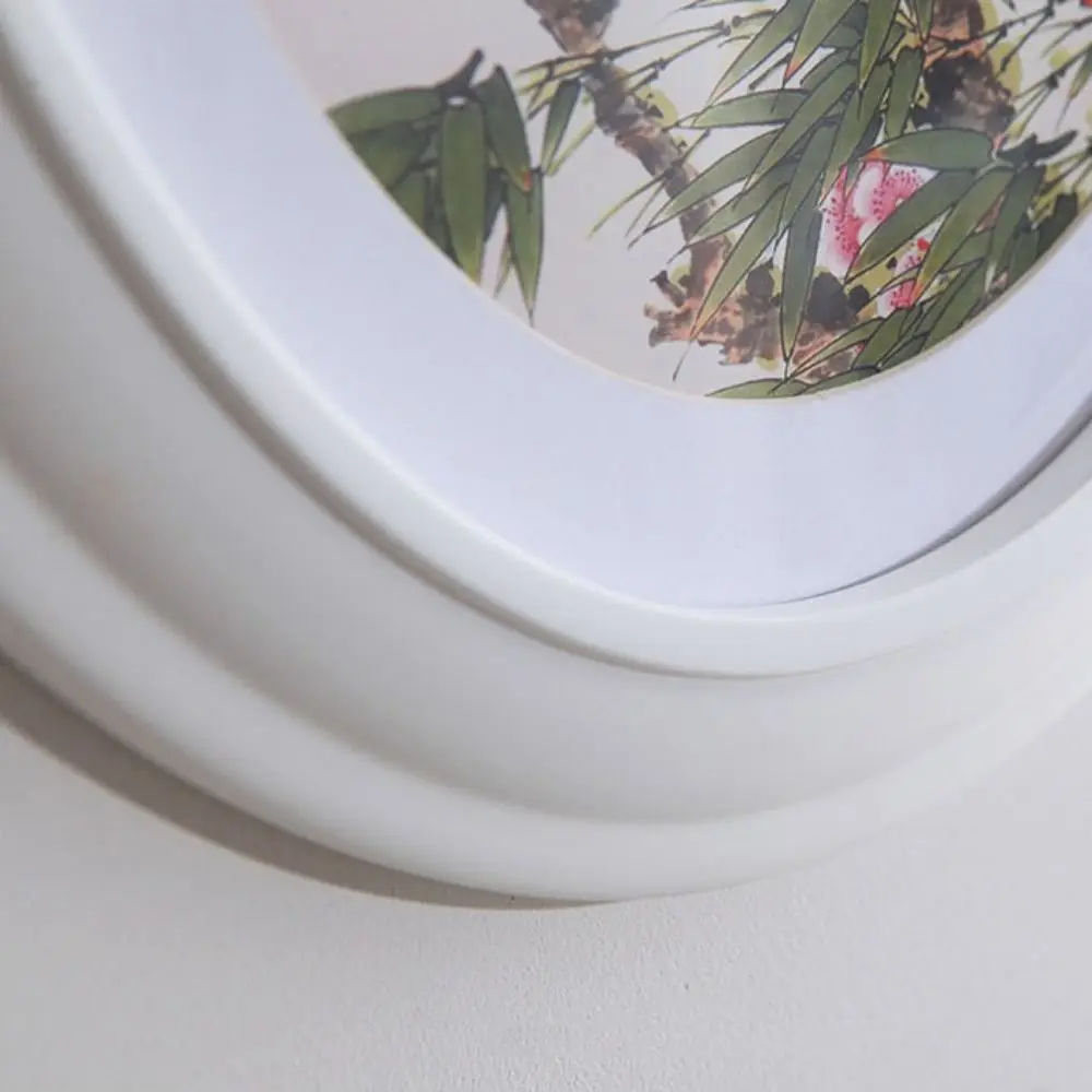 Solid Wood Oval Picture Frame Oval Shape Classic Design Wall-mounted Picture Frames Wall Mounted 7/12 Inch Wood Picture Frame