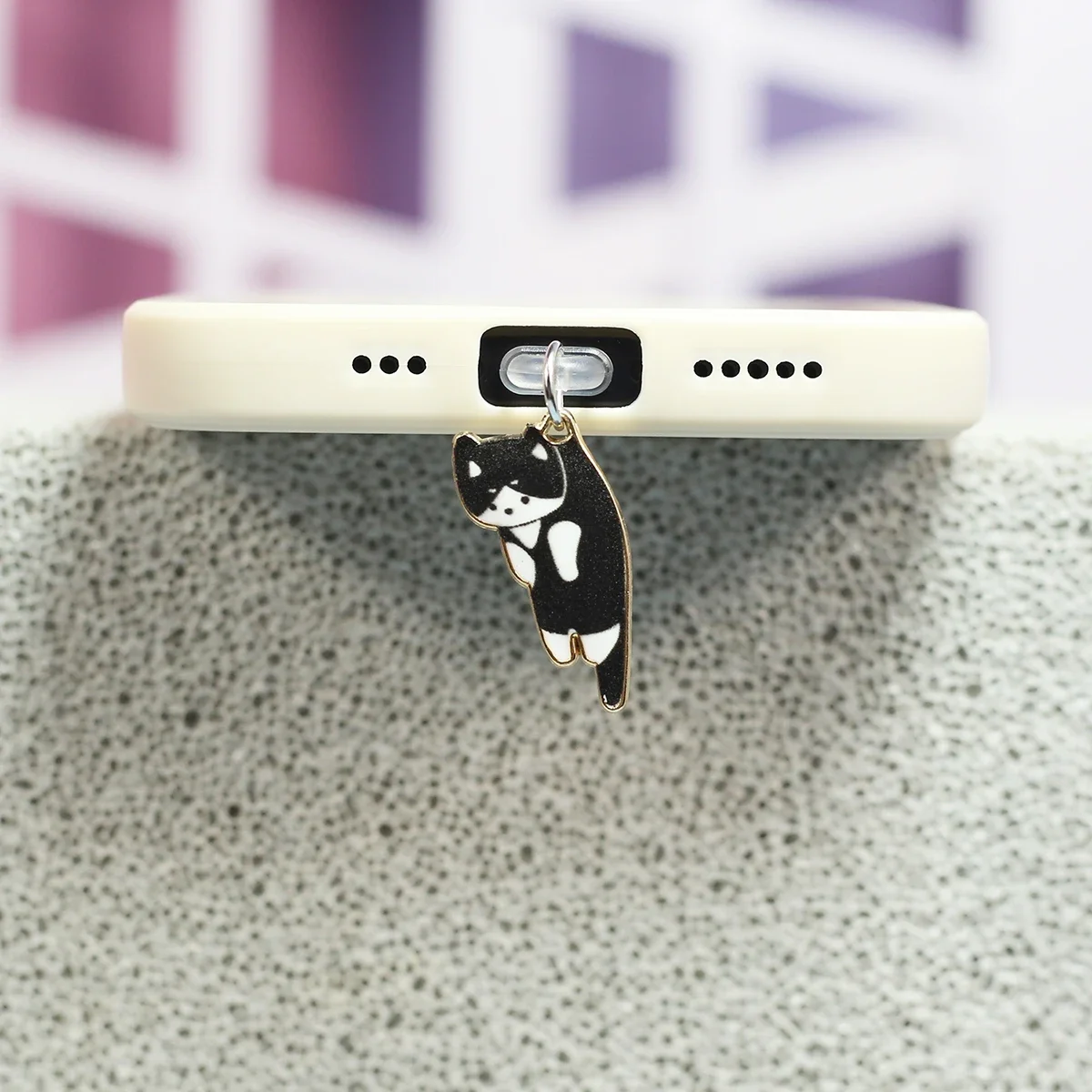 A cat phone dust plug suitable for iPhone for Samsung Type-C interface dust plug phone suspension accessories cute cat V light