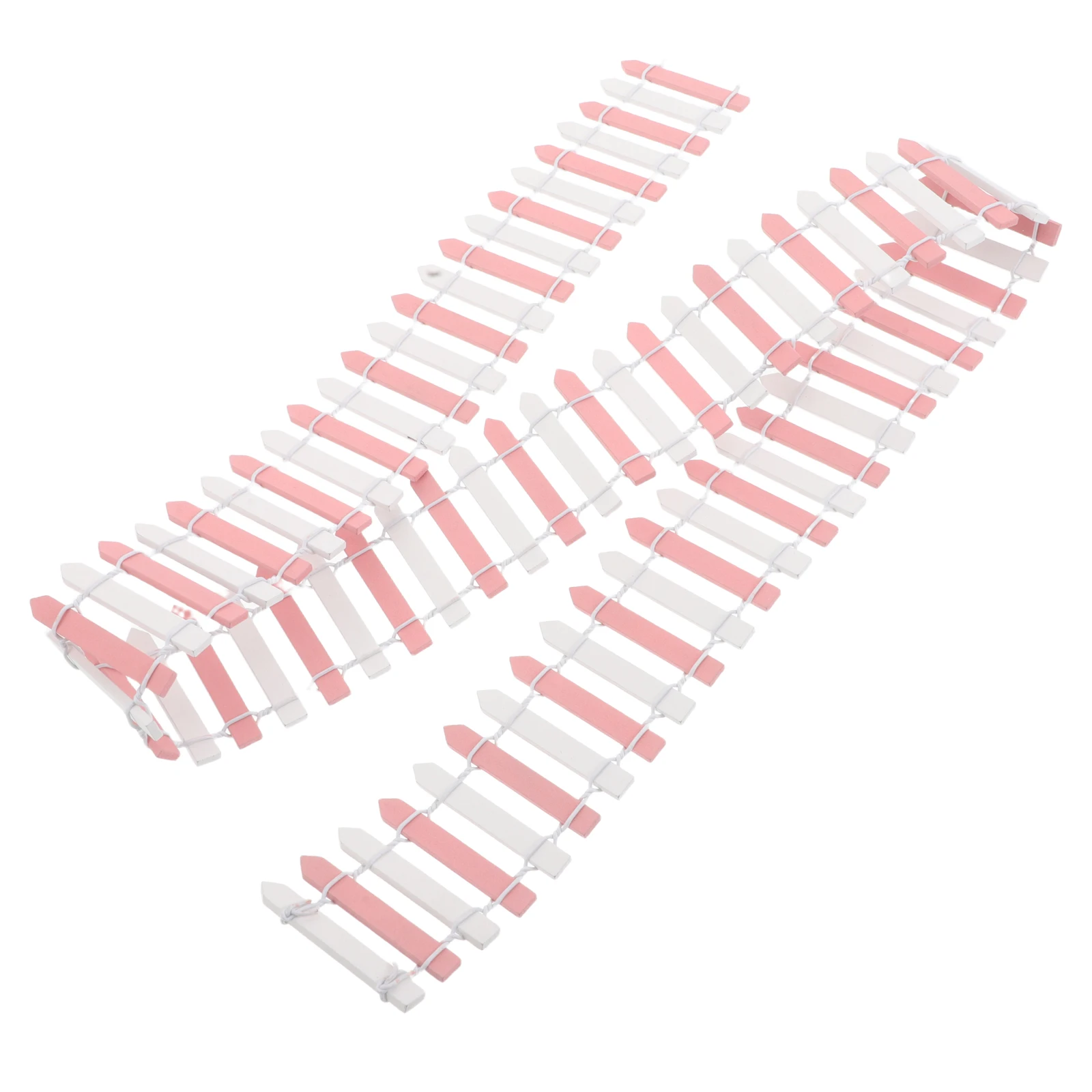 

Micro Landscape Fence Dual Tone Mini Wood Barn Garden Edging Realistic Texture Durable Material Decorate Fence Toy Model Garden