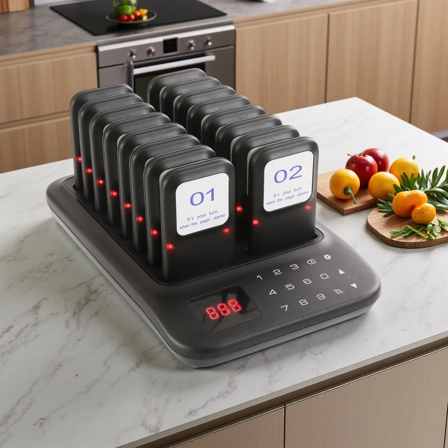 Restaurant Pager System,16 Restaurant Pagers,Wireless Calling System for Restaurant,1000FT Long Range Food Buzzer Pagers