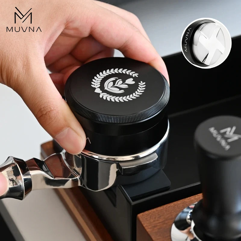 MUVNA Coffee Distributor Espresso Distribution Tool/Leveler,4 Angled Gravity Automatic Adjustable,For 51/53/58mm Portafilter