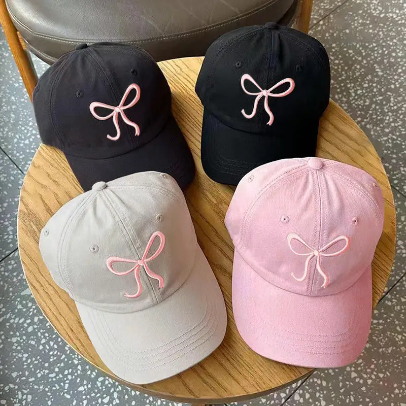 

Women Summer Cute Sun Protection Wide Brim Hat Fashionable Net Hat Versatile Accessory Butterfly Knot Embroidered Baseball Cap