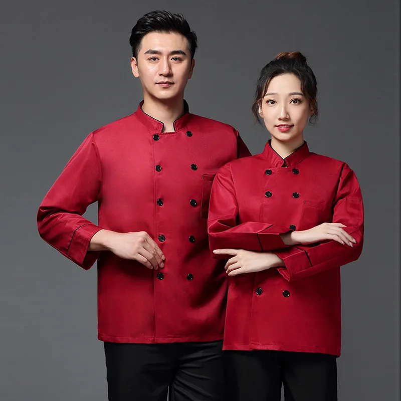 Uniforme da cuoco manica lunga autunno e inverno vestiti da uomo e da donna in cotone pasticceria da forno Xishi tuta da cuoco negozio di dolci Baker