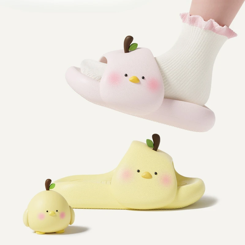 Cute Cartoon Duck Pear EVA Home Sandals New Bathroom Women's Slippers Anti Slip Outerwear Student Couple Parent Child Slippers