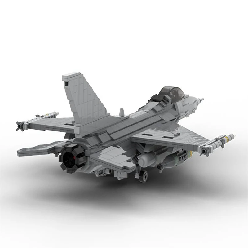 MOC Military Series  F-16 Jet Multipurpose Building Blocks Fighters Kit DIY Assembly Models Bricks Children's Toys Birthday Gift