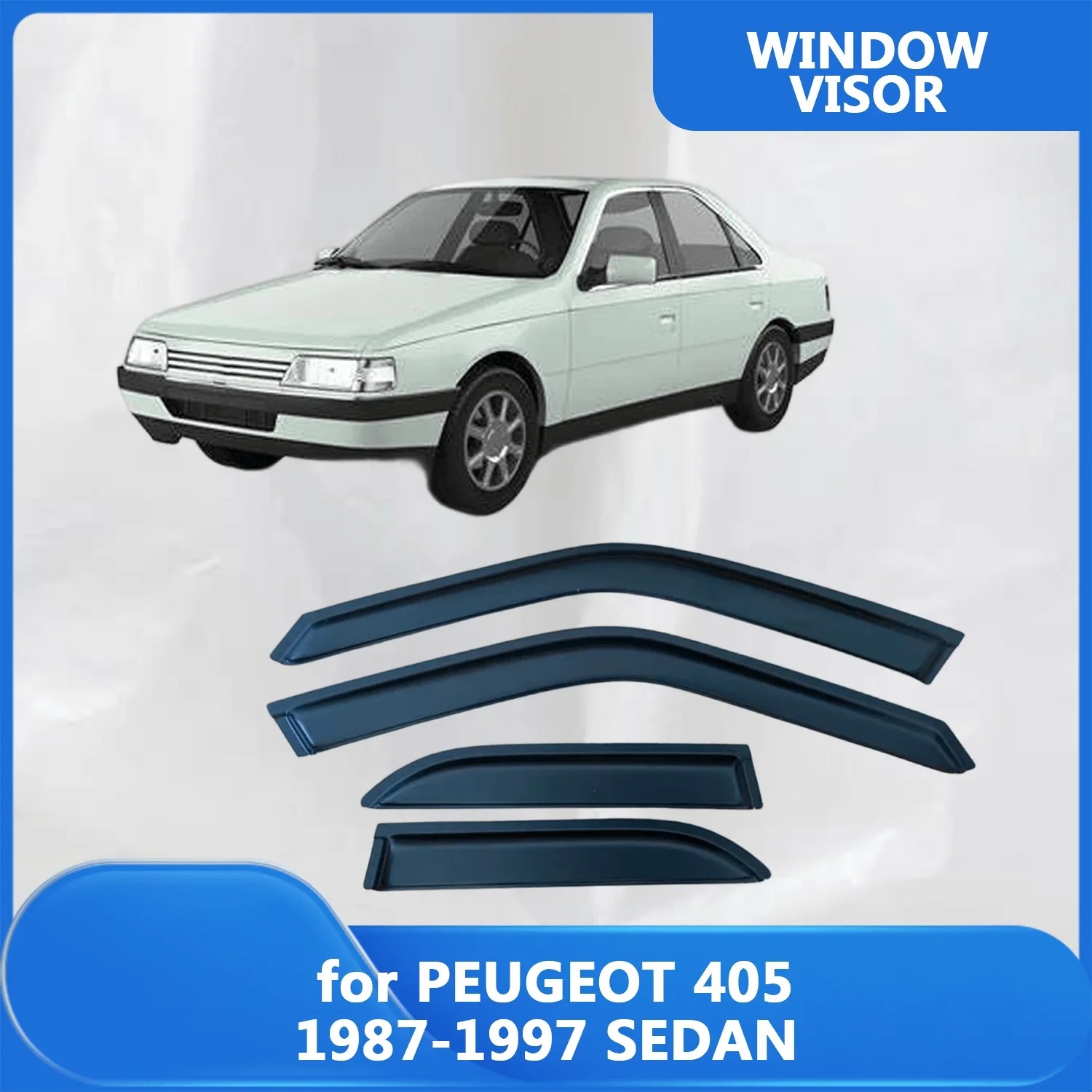 

Window Visor for PEUGEOT 405 1987 1988 1989 1990 1991 1992 1993 1994 1995 1996 1997 SEDAN Wind Deflectors Rain Guards Door