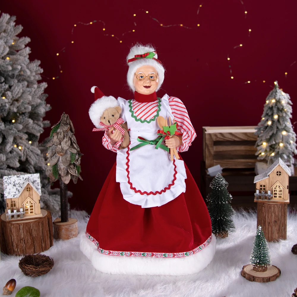 Santa Claus Granny Doll 50cm Standing Santa Claus Ornament Christmas Scene Doll Decoration 2026 Christmas Gift For Children