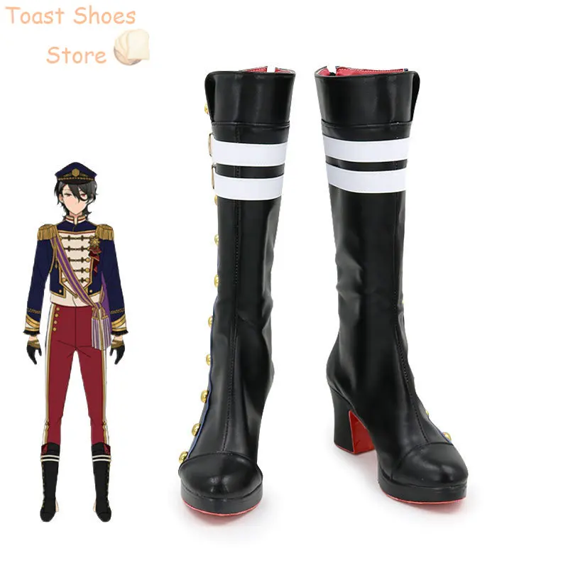 Game Ensemble Stars Sakuma Rei Cosplay Shoes PU Leather Shoes Halloween Carnival Boots Costume Prop