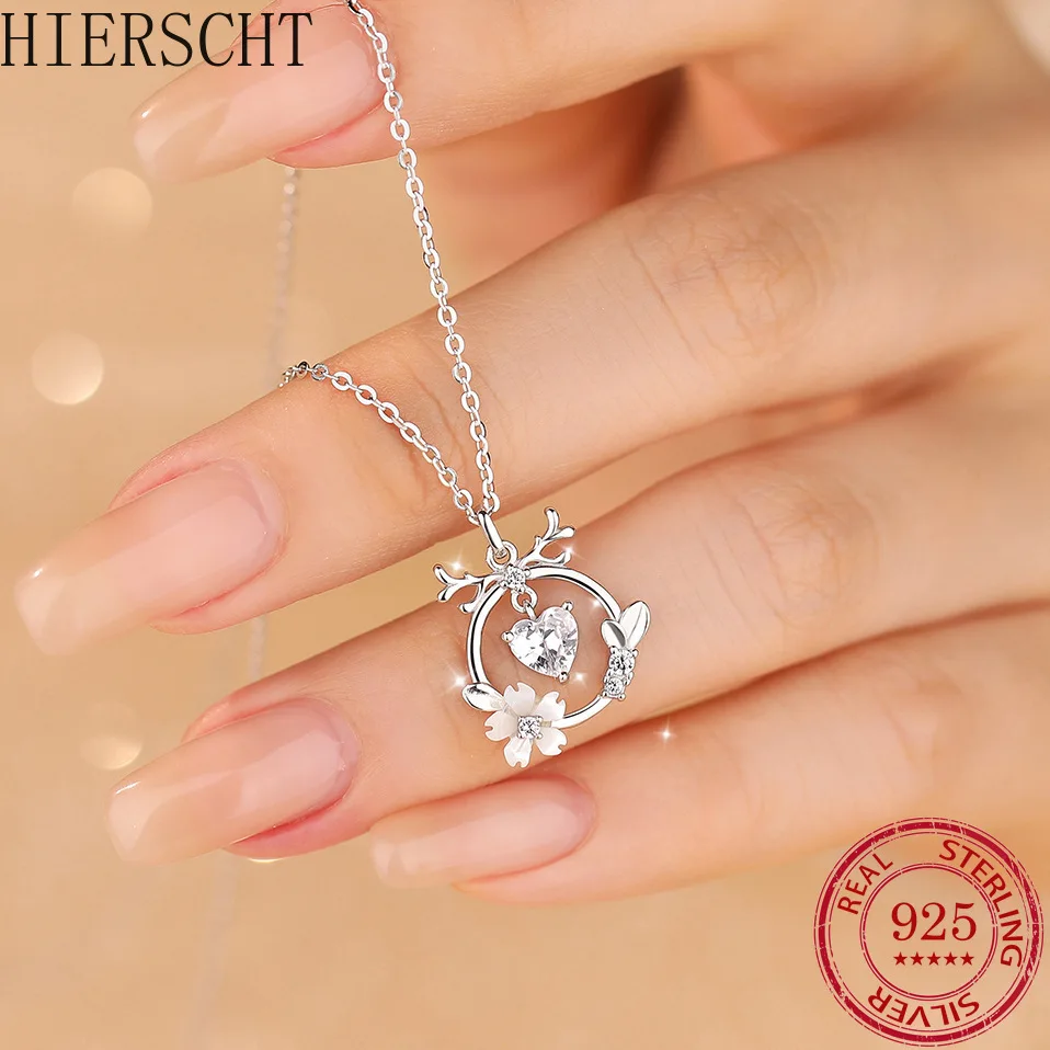 

Fashion jewelry, S925 sterling silver white shell zircon micro-set necklace necklace for women halloween