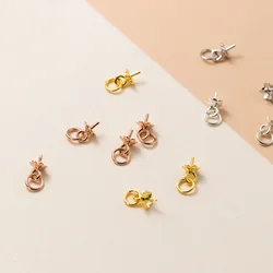 2pcs/lot 925 Sterling Silver Pearl Pendant Connector Bail Caps 6x4mm Necklace Bead End Caps Trays DIY Jewelry Making Findings
