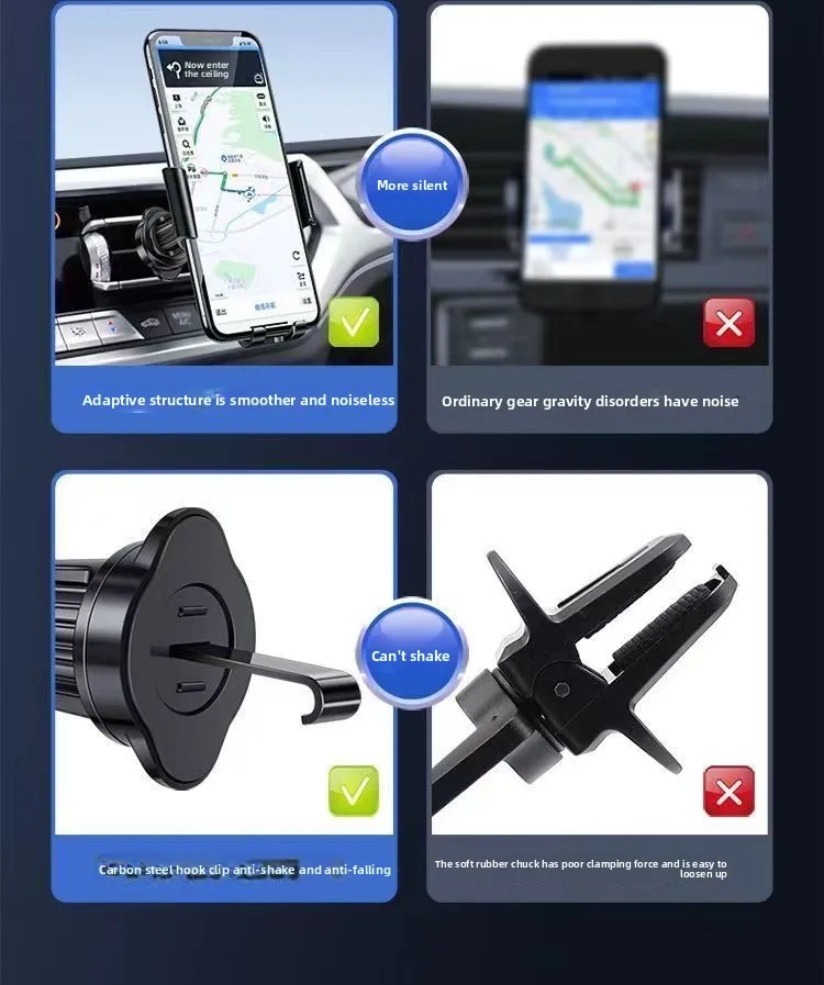 Auto Telefon Halter Auto Air Vent Clip Halterung Mobile Handy Ständer Smartphone GPS Unterstützung Für 5-7 Zoll Mobile geräte Auto zubehör – Detail 3