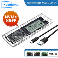M.2 SSD Enclosure NVME/NGFF Dual Protocol Transparent USB C 3.2Gen2 Solid State Drive Case Intelligent Digital External Adapter