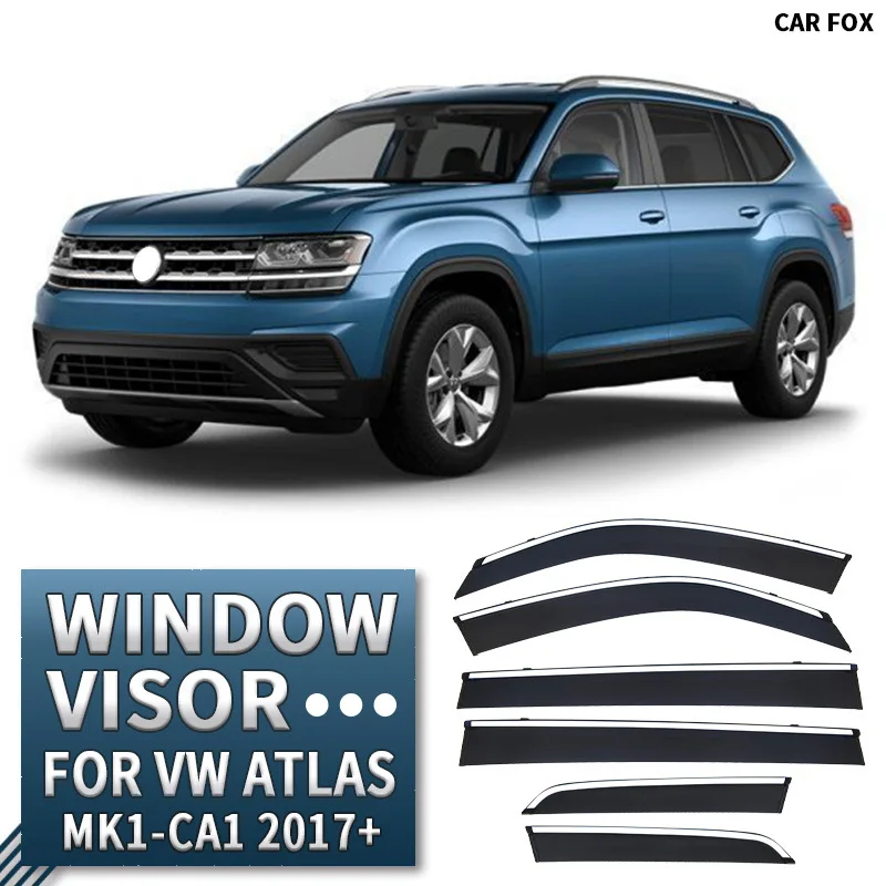 

For Volkswagen VW Atlas Cross Sport 2017+ Car Window Visor Awning Shelters Windshield Side Window Rain Sun Shade Accessories