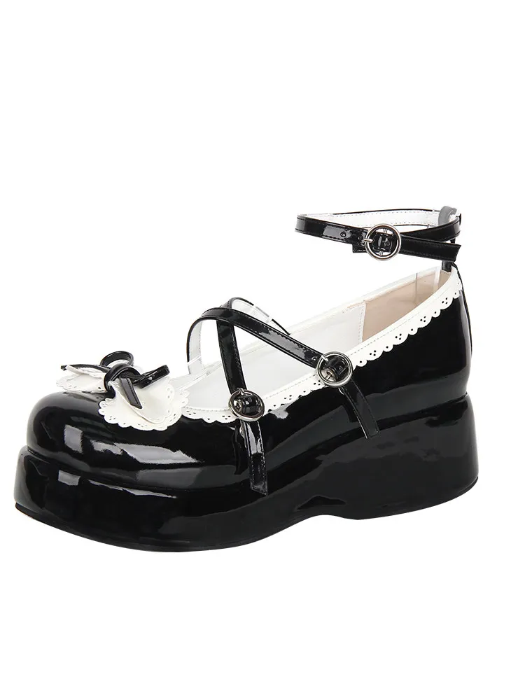 2026 New Lolita Shoes Round Head Bag Bottom High Heels Princess Shoes